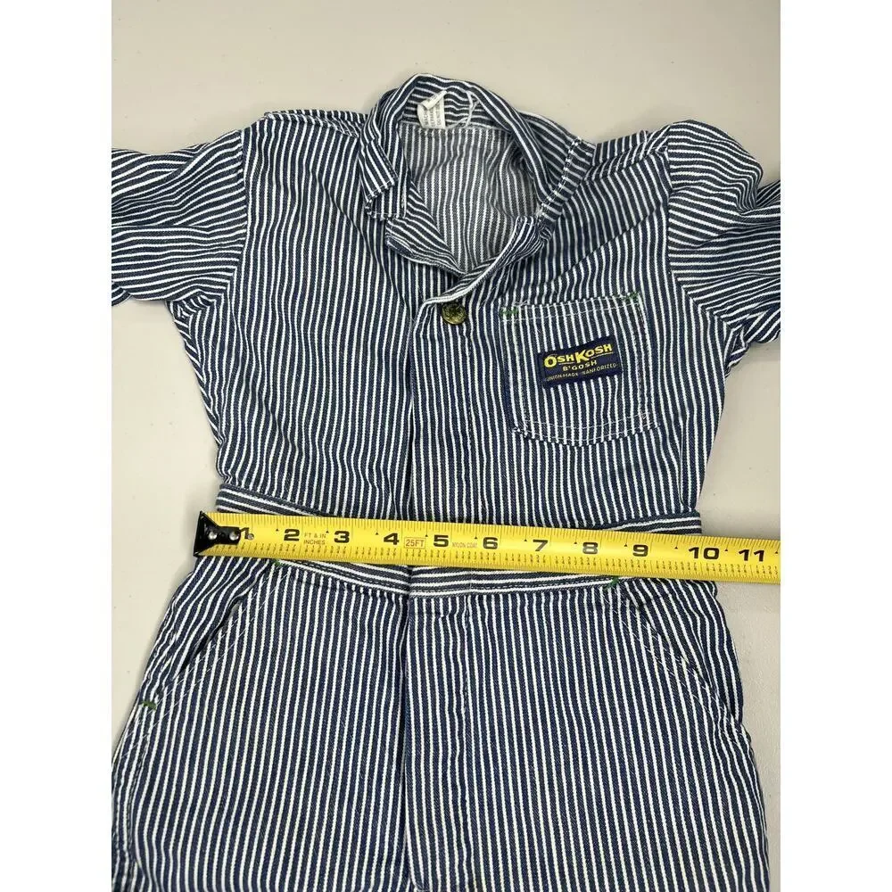 Vintage Child OshKosh B'Gosh Striped Sanforized Union Made Coveralls